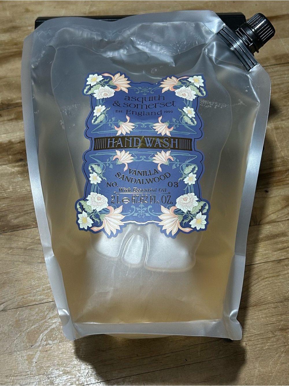 ASQUITH & SOMERSET ENGLAND "VANILLA SANDALWOOD" Hand Wash Refill Pouch 2L 67 oz